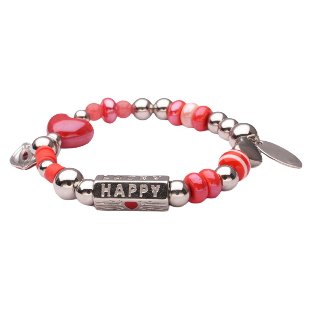 Lizzy Mae armband Charm - Zilver / Rood