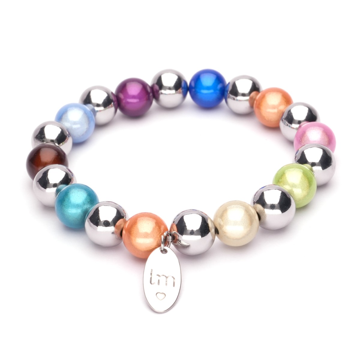 Lizzy Mae armband Multi/Zilver 10mm