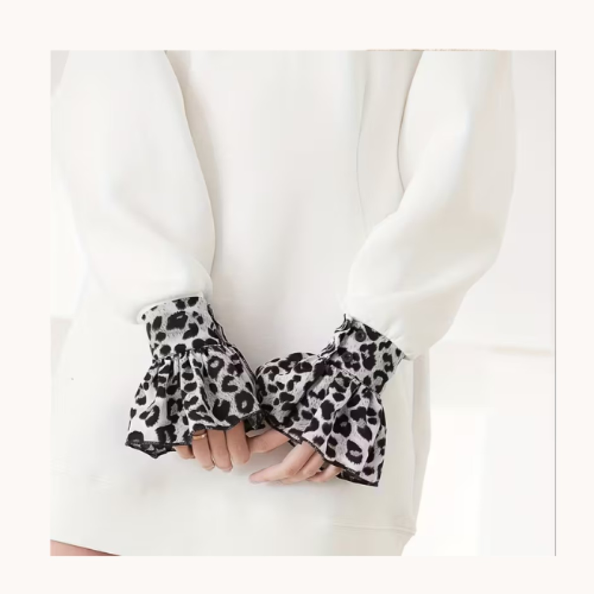 Losse Mouwtjes / Machetten - Leopard Grijs