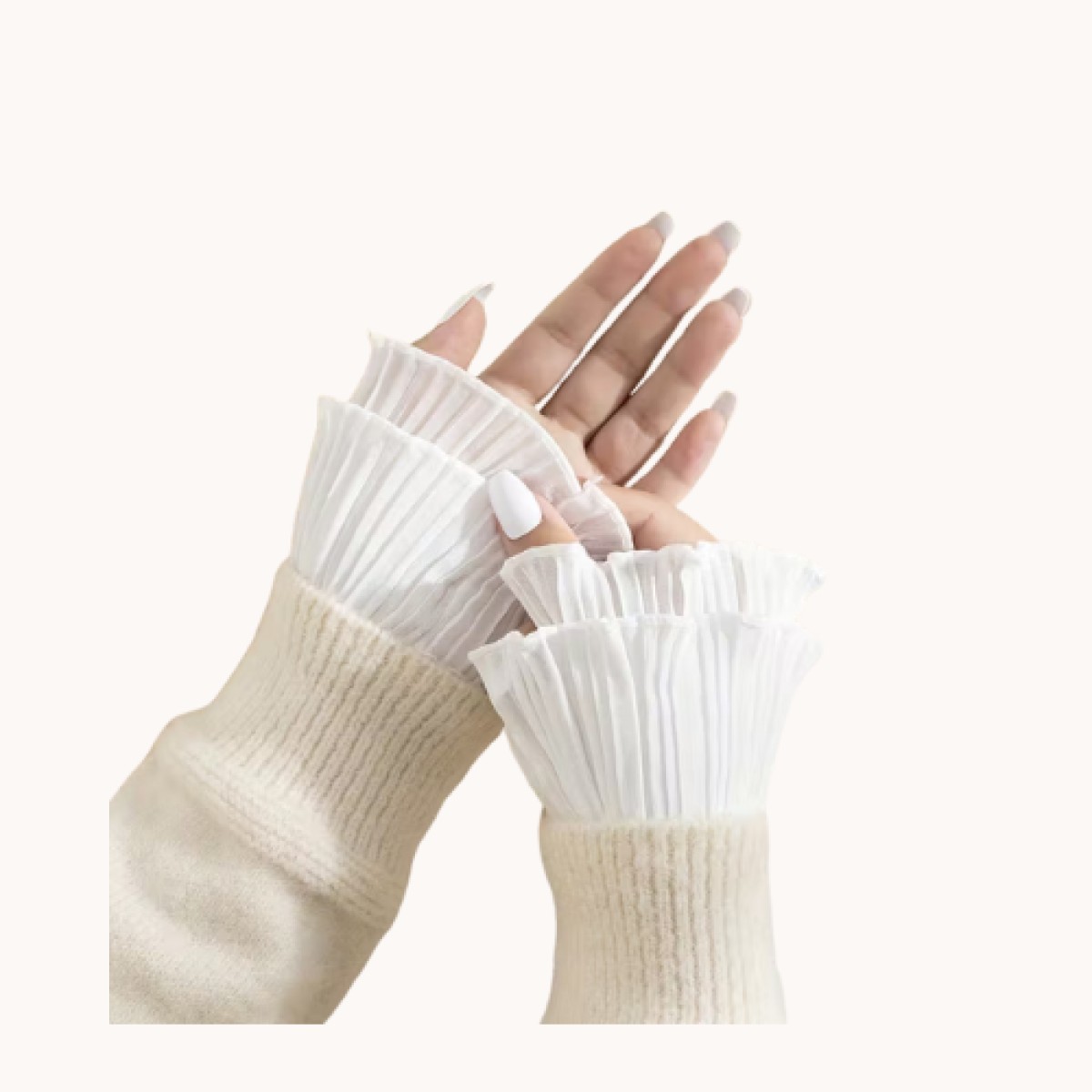 Losse Mouwtjes / Machetten - Plisse Wit