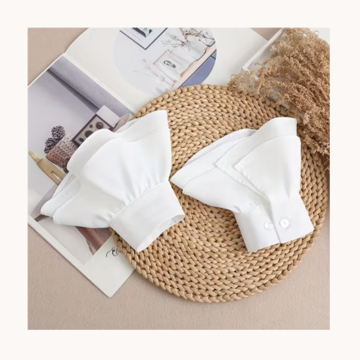 Losse Mouwtjes / Machetten - Ruche Wit