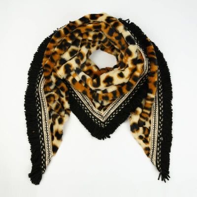 Omslagdoek/Vachtsjaal Goldina - Panter Camel