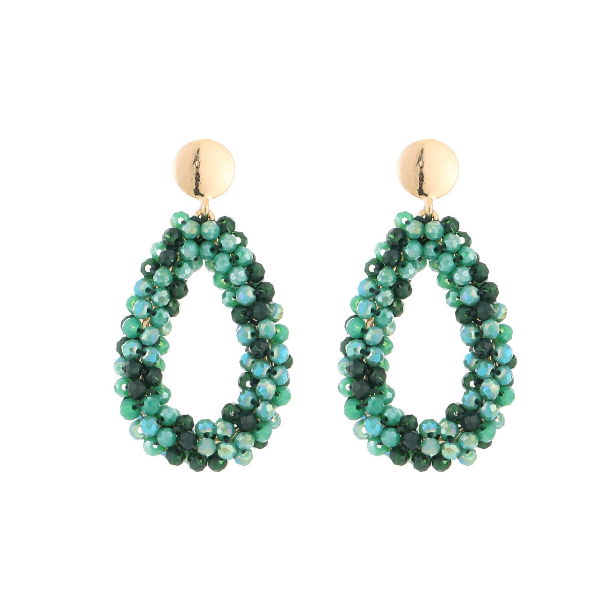 Oorbellen Crystal Drop - Groen Mix