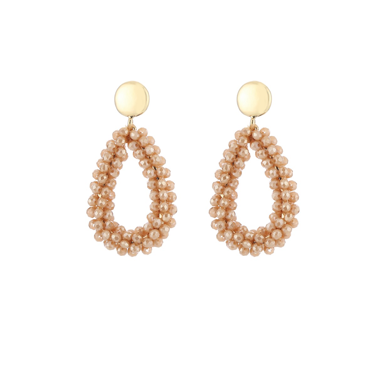 Oorbellen Crystal Drop - Light Camel
