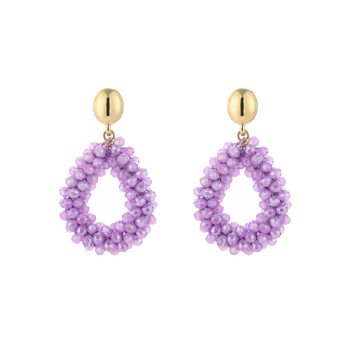 Oorbellen Crystal Drop M - Paars
