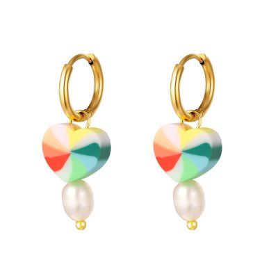 Oorbellen Rainbow Parel - Multi Groen