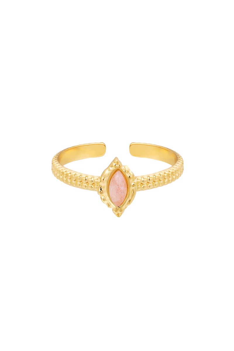 Ring Stone Oval Goud/Roze