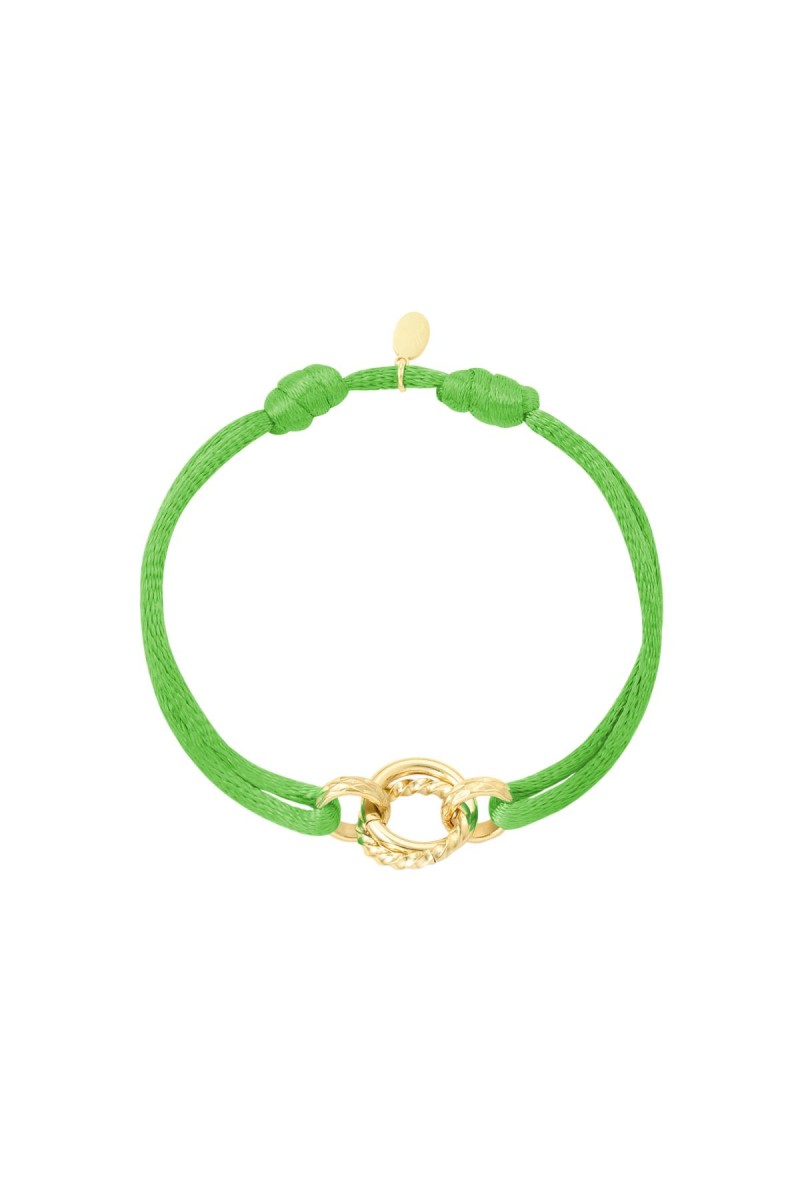 Satijnen armband Cirkel - Groen