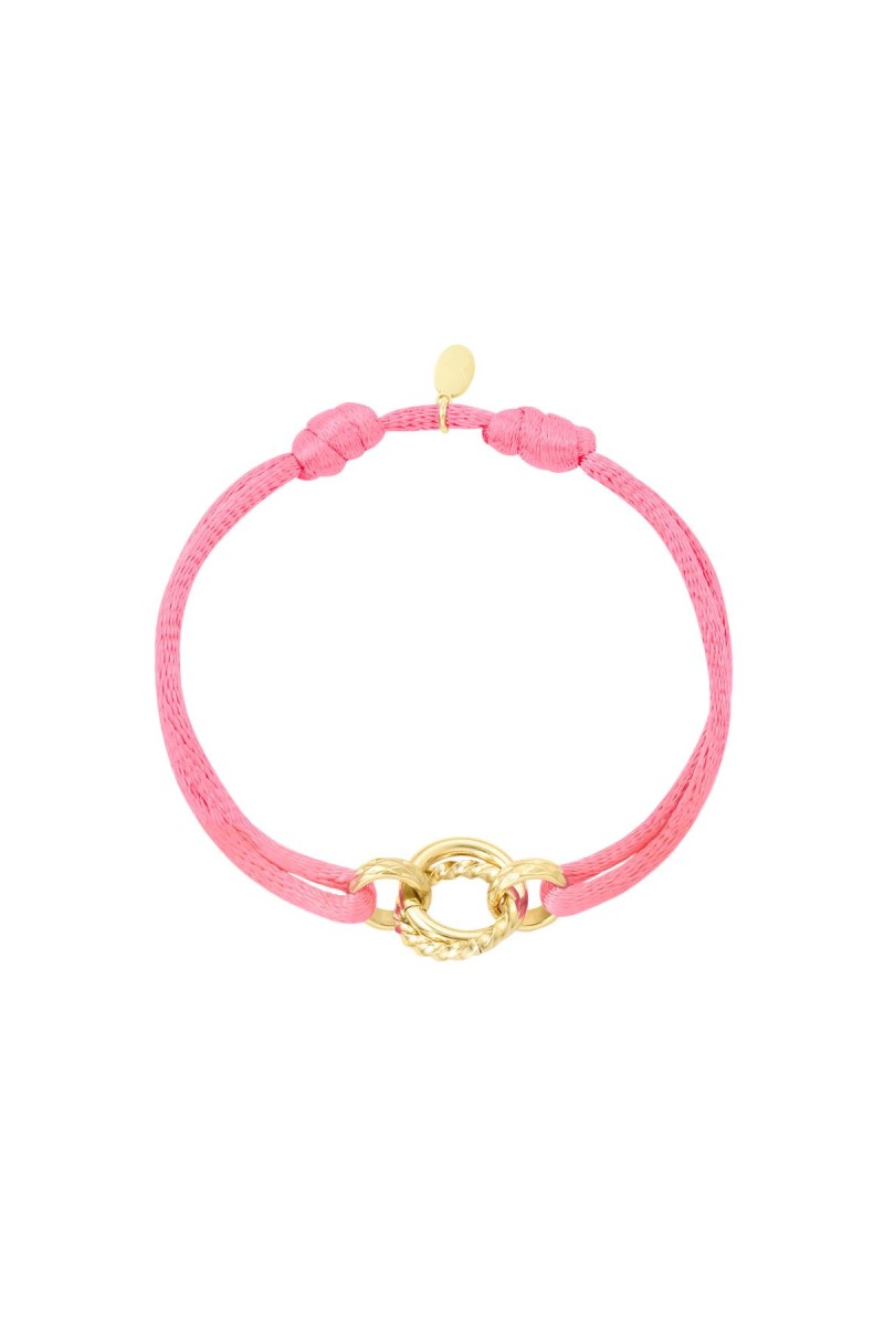 satijnen armband cirkel roze