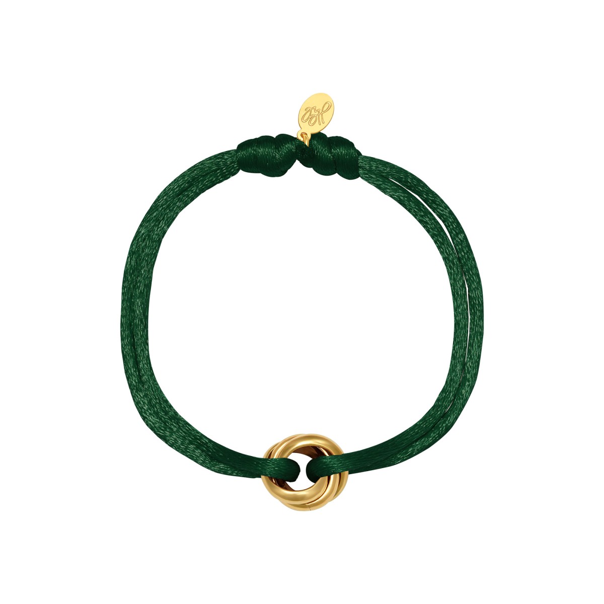 Satijnen armband Knot - Groen