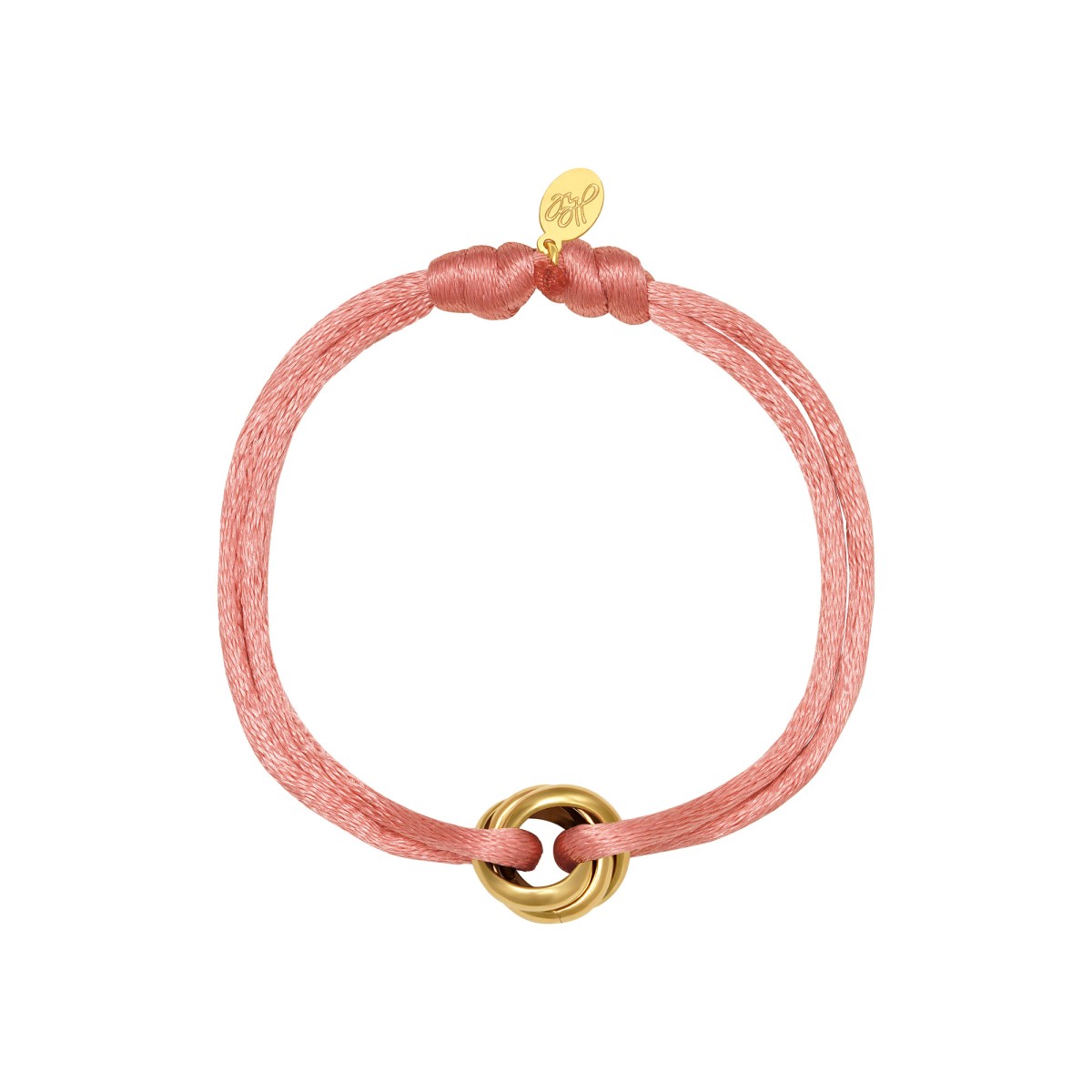 satijnen armband knot roze