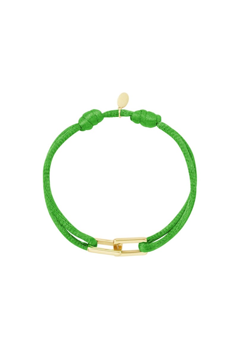 Satijnen armband Schakel - Groen
