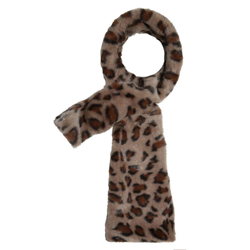 sjaal fluffy cheetah brown