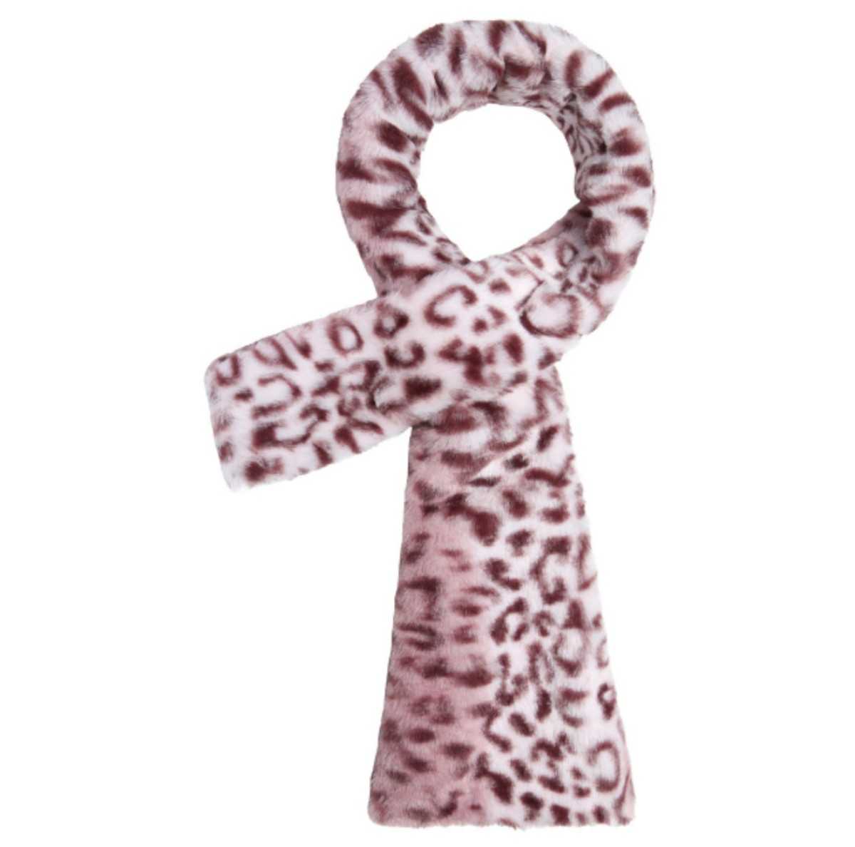 sjaal fluffy cheetah pink