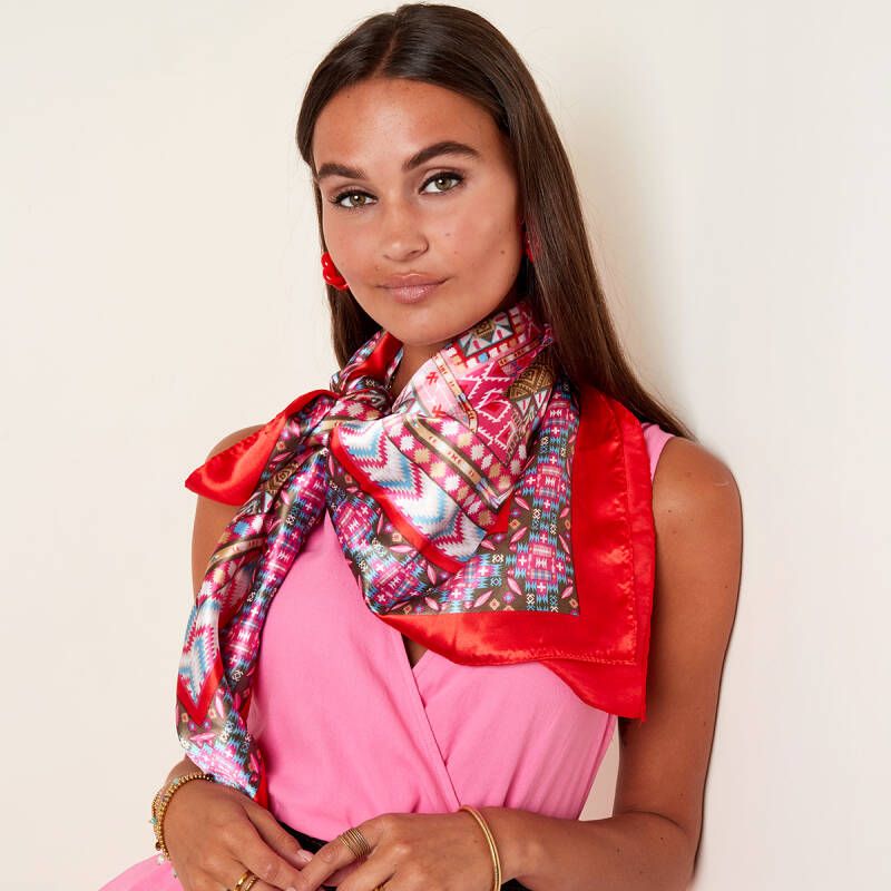 sjaal multi hoofd sjaalhaar sjaal pink