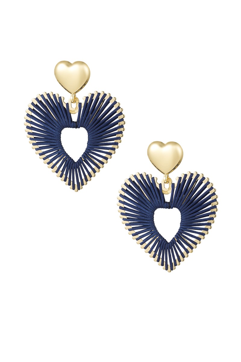 Statement Oorbellen A Touch Of Love - Blauw