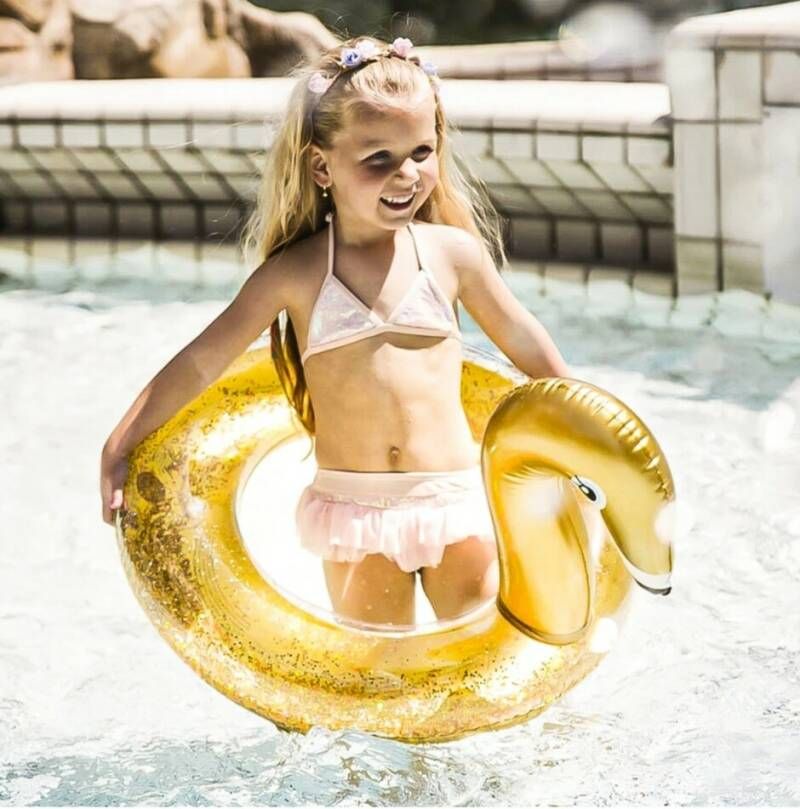 swim essentials kinderzwemband gouden zwaan glitter