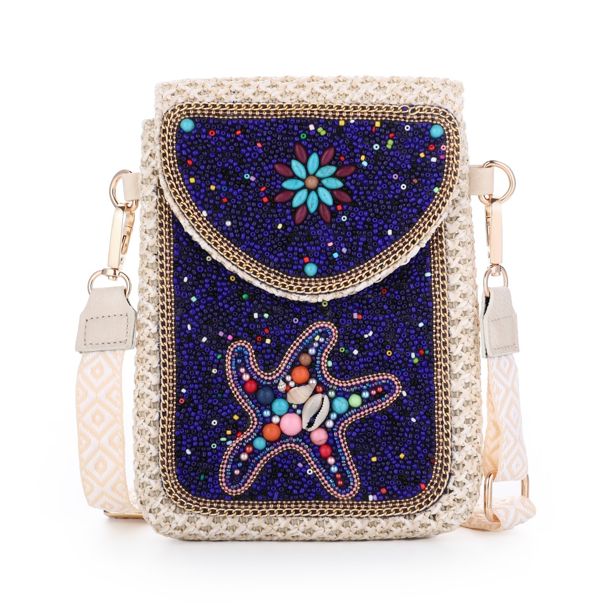 Telefoontasje Boho Beads - Navy